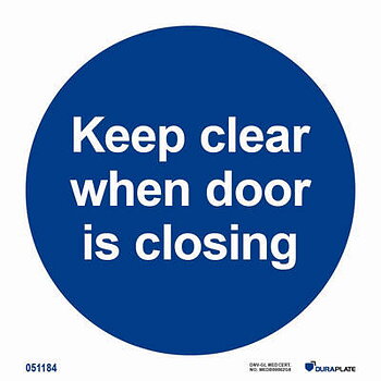 IMO-sign "Keep clear when door is closing" - IMPA 33.5816