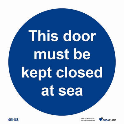 IMO-skylt "This door must be kept closed at sea" - IMPA 33.5818