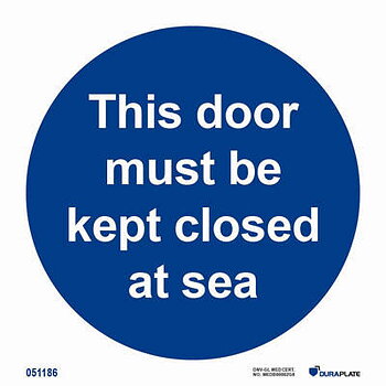 IMO-skylt "This door must be kept closed at sea" - IMPA 33.5818