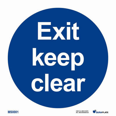 IMO-skylt "Exit keep clear" - IMPA 33.5822