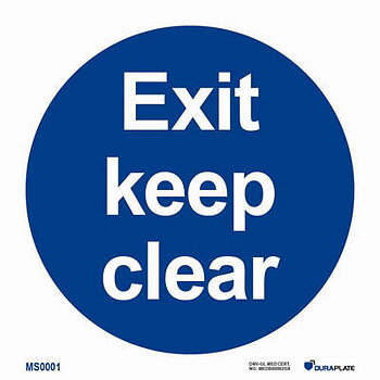IMO-skylt "Exit keep clear" - IMPA 33.5822