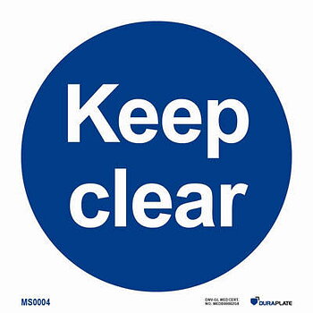 IMO-skylt "Keep clear" - IMPA 33.5802