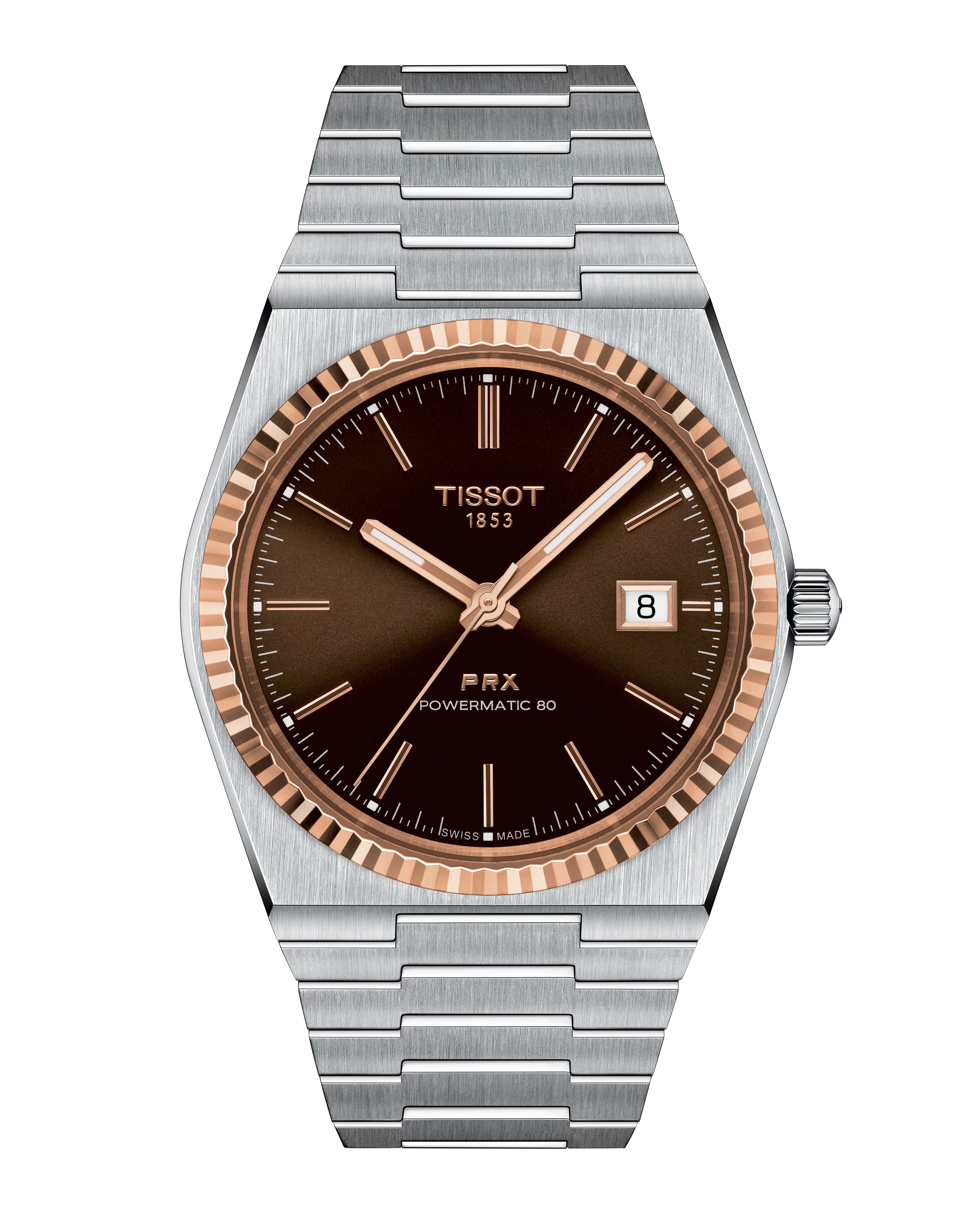 Tissot T931.407.41.291.00 Tissot PRX 40 Powermatic 80 40 brun 18 K roséguld och stål