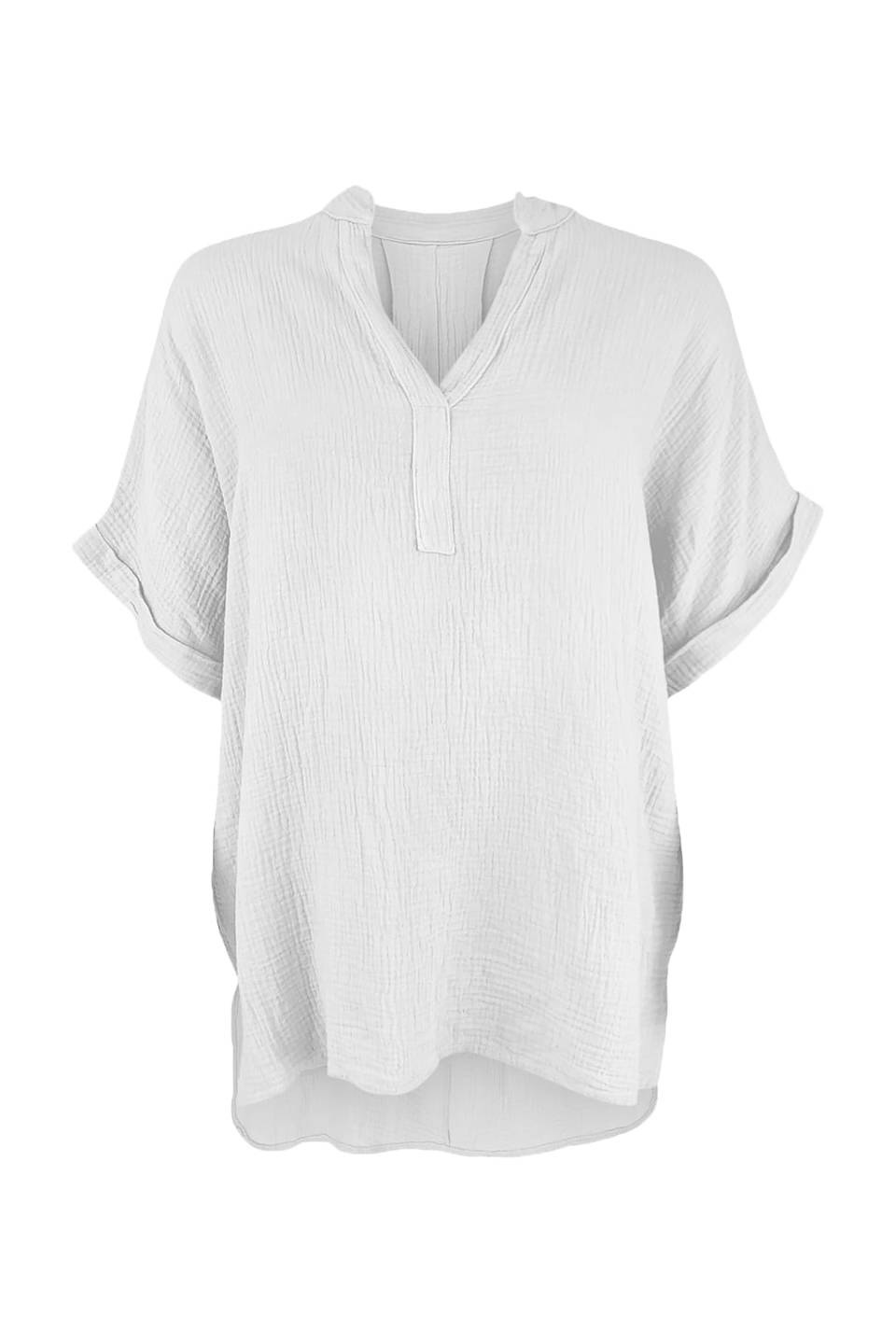 Black Colour - Vingsleeve Shirt White - 2