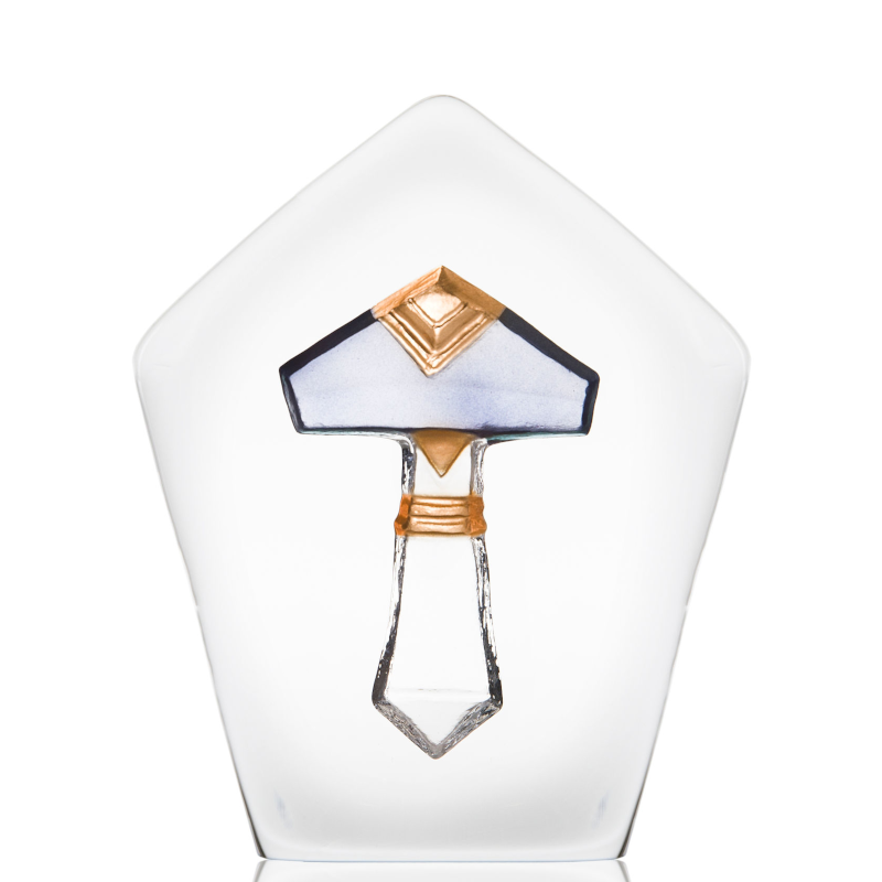 Mats Jonasson Hammer of Thor Crystal Sculpture