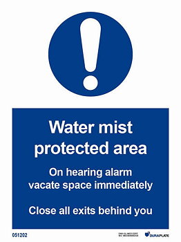 IMO-sign "Water mist protected area" 
