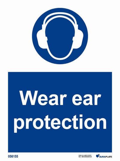 IMO-skylt "Wear ear protection" - IMPA 33.5722