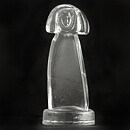 Erik Höglund (1960s) Rough-Hewn Clear Glass Woman 17 cm
