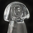 Erik Höglund (1960s) Rough-Hewn Clear Glass Woman 17 cm
