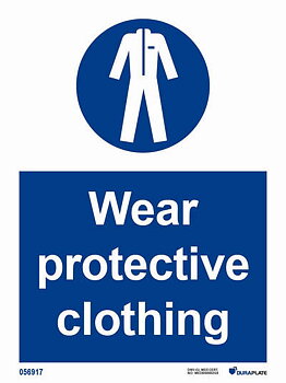 IMO-skylt "Wear protective clothing" - IMPA 33.5726