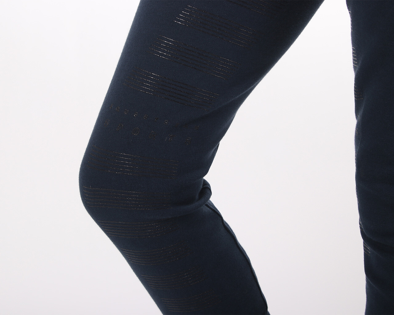 Ridtights Leyla silikonskodda Navy närbild ben