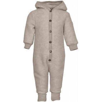  Wool Baby Suit w. Hood Melange Offwhite