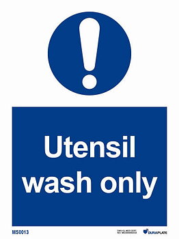 IMO-skylt "Utensil wash only - IMPA 33.5738