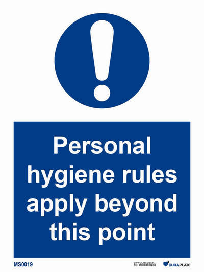 IMO-sign "Personal hygiene rules apply beyond this point" - IMPA 33.5768