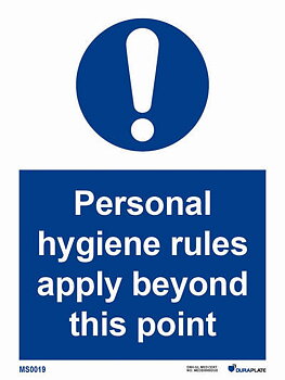 IMO-sign "Personal hygiene rules apply beyond this point" - IMPA 33.5768