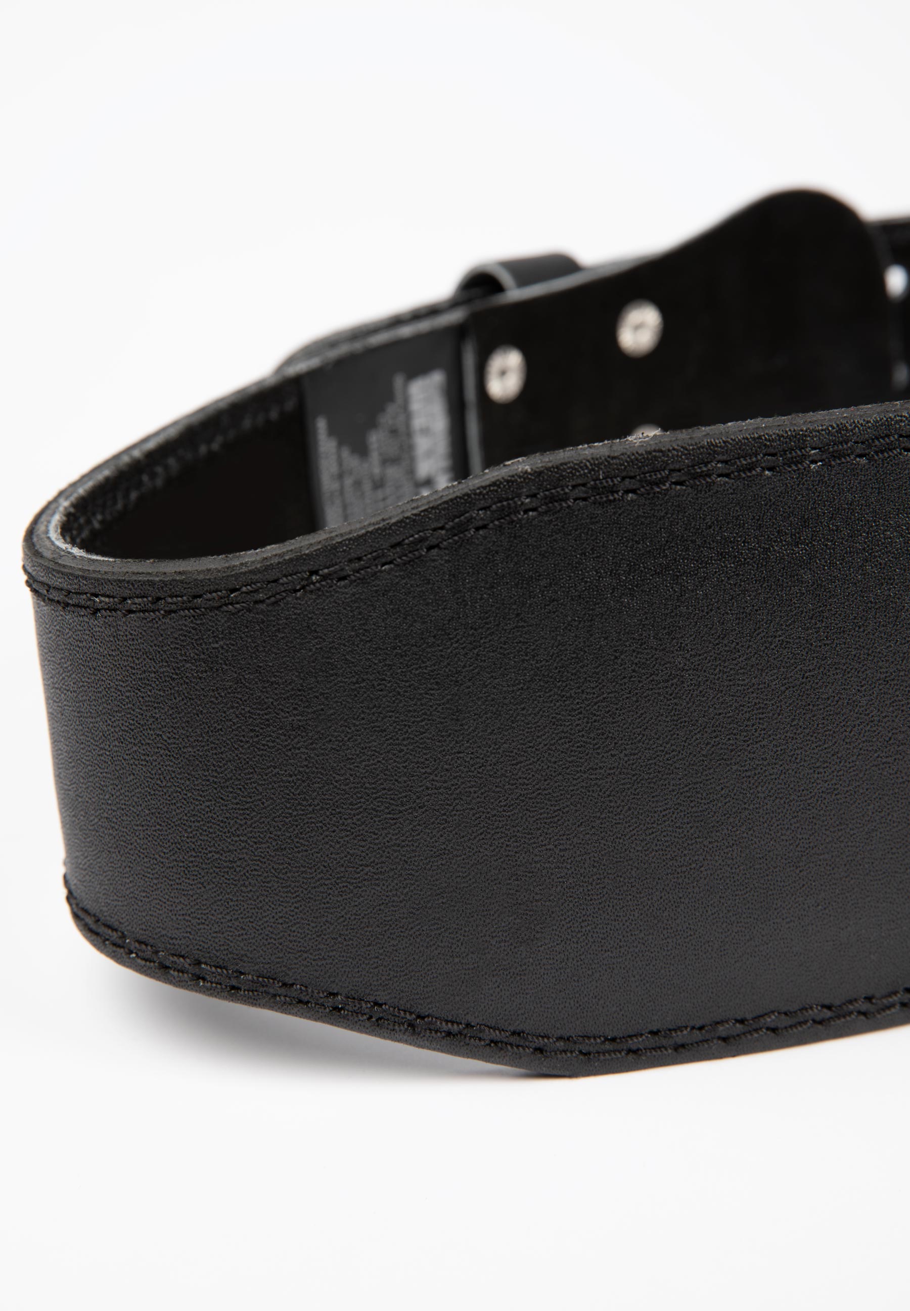 4 Inch Padded Leather Belt, black/red - 5