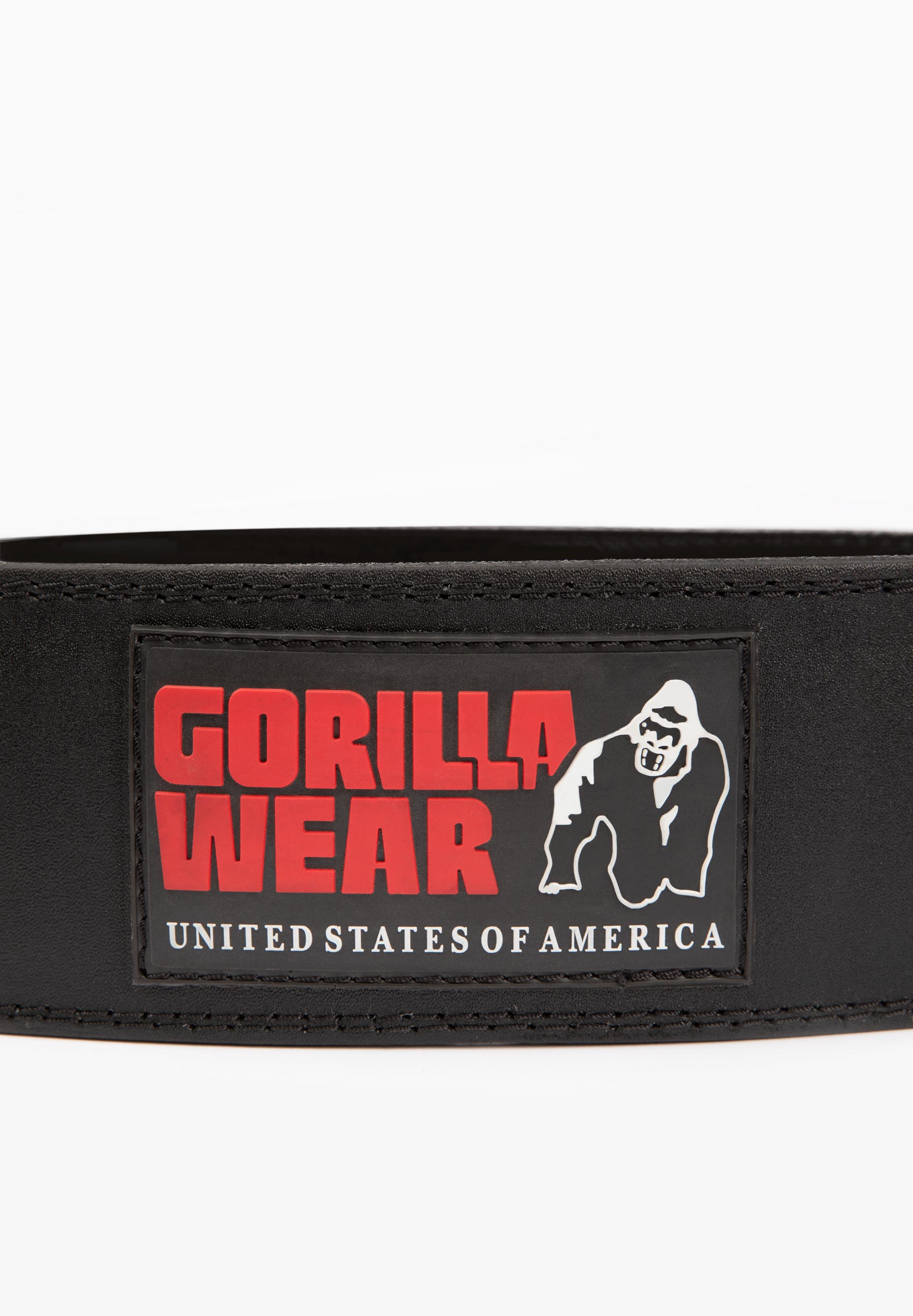 4 Inch Padded Leather Belt, black/red - 4