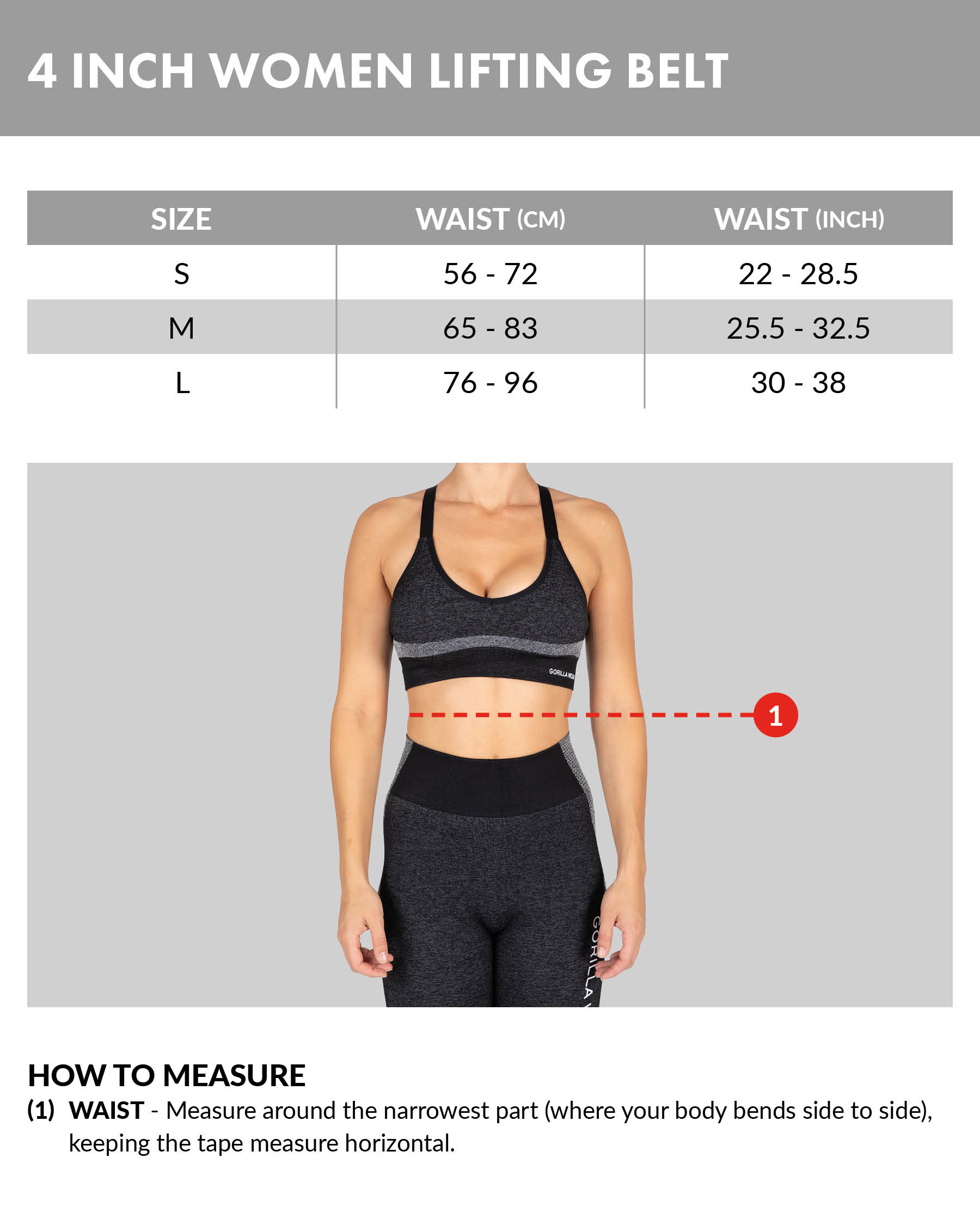 4 Inch Women's Lifting Belt, black - 3