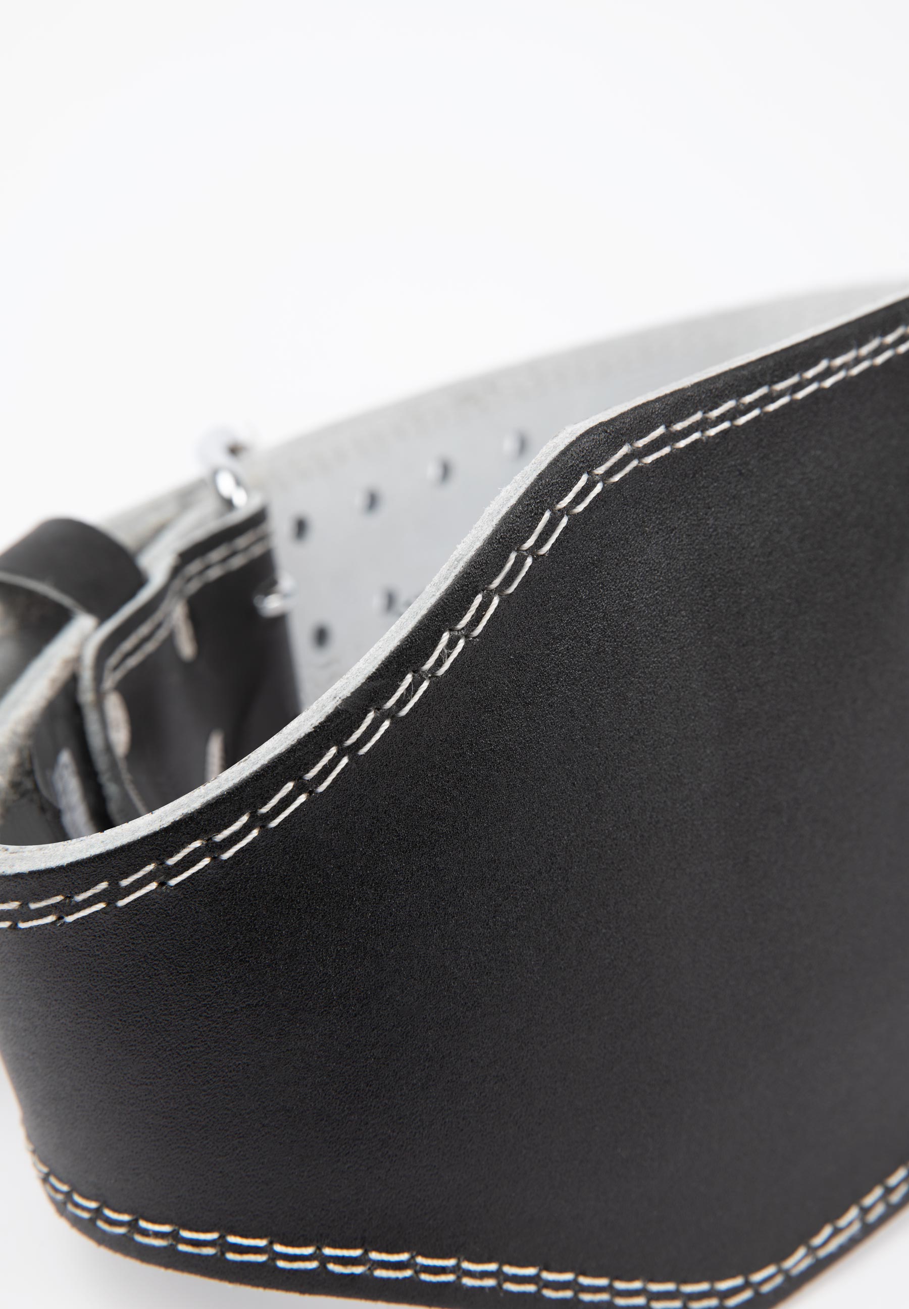 6 Inch Padded Leather Belt, black/black - 3