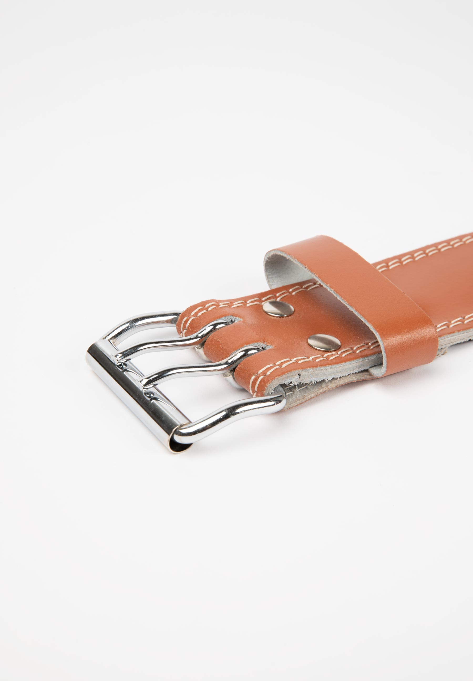 6 Inch Padded Leather Belt, brown - 5