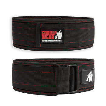 4 Inch Nylon Belt, black/red