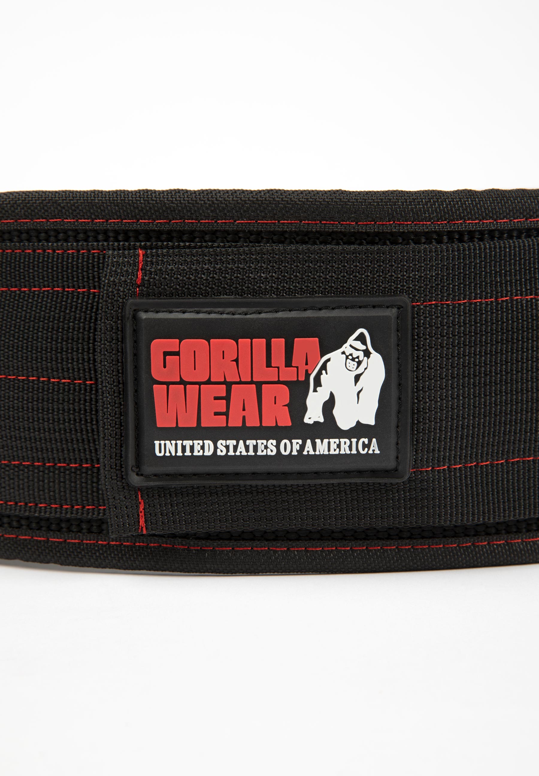 4 Inch Nylon Belt, black/red - 3