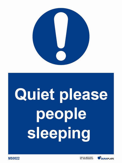 IMO-sign "Quiet please people sleeping" - IMPA 33.5878