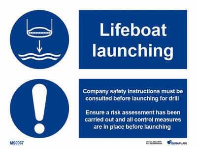 IMO-skylt "Lifeboat launching procedure" - IMPA 33.5112
