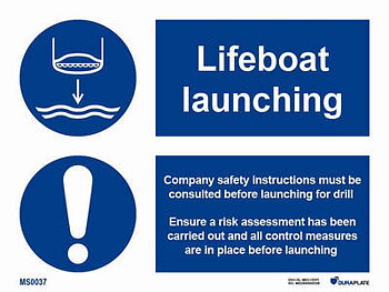 IMO-skylt "Lifeboat launching procedure" - IMPA 33.5112