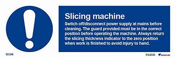 IMO-sign "Slicing machine safety instructions" - IMPA 33.5750