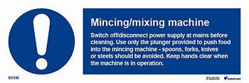 IMO-skylt "Mincing/mixing machine safety instructions" - IMPA 33.5753