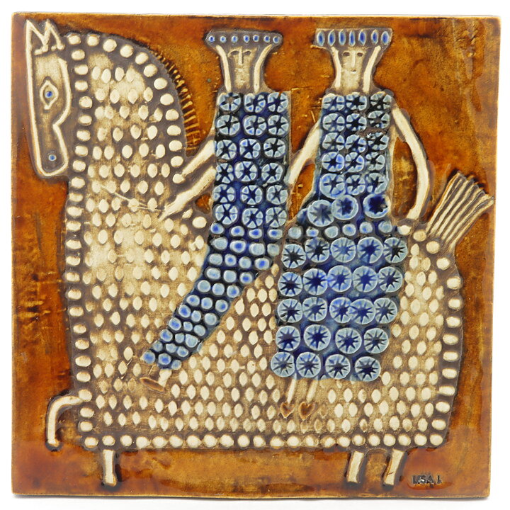 Lisa Larson (Unik 1961) Heartwarming Horsemen Wall Plaque 23 cm