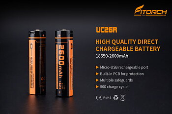 Laddningsbart 18650 batteri, Fitorch