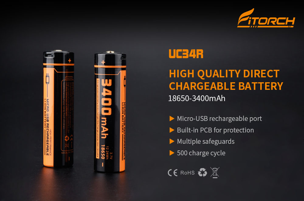Laddningsbart 18650 batteri, Fitorch - 2