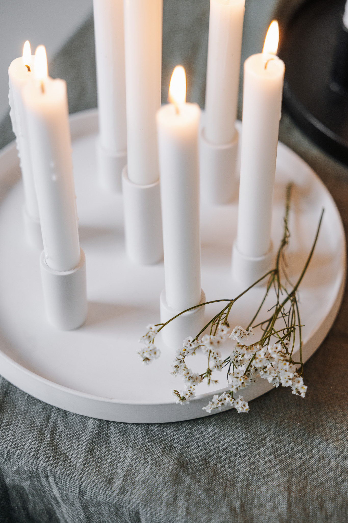 Lingsberg Advent Candle Holder - Candle Holder - White - Ø 29 cm - 12