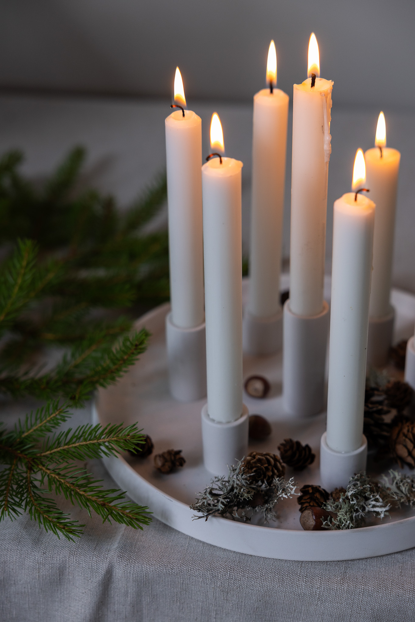 Lingsberg Advent Candle Holder - Candle Holder - White - Ø 29 cm - 4
