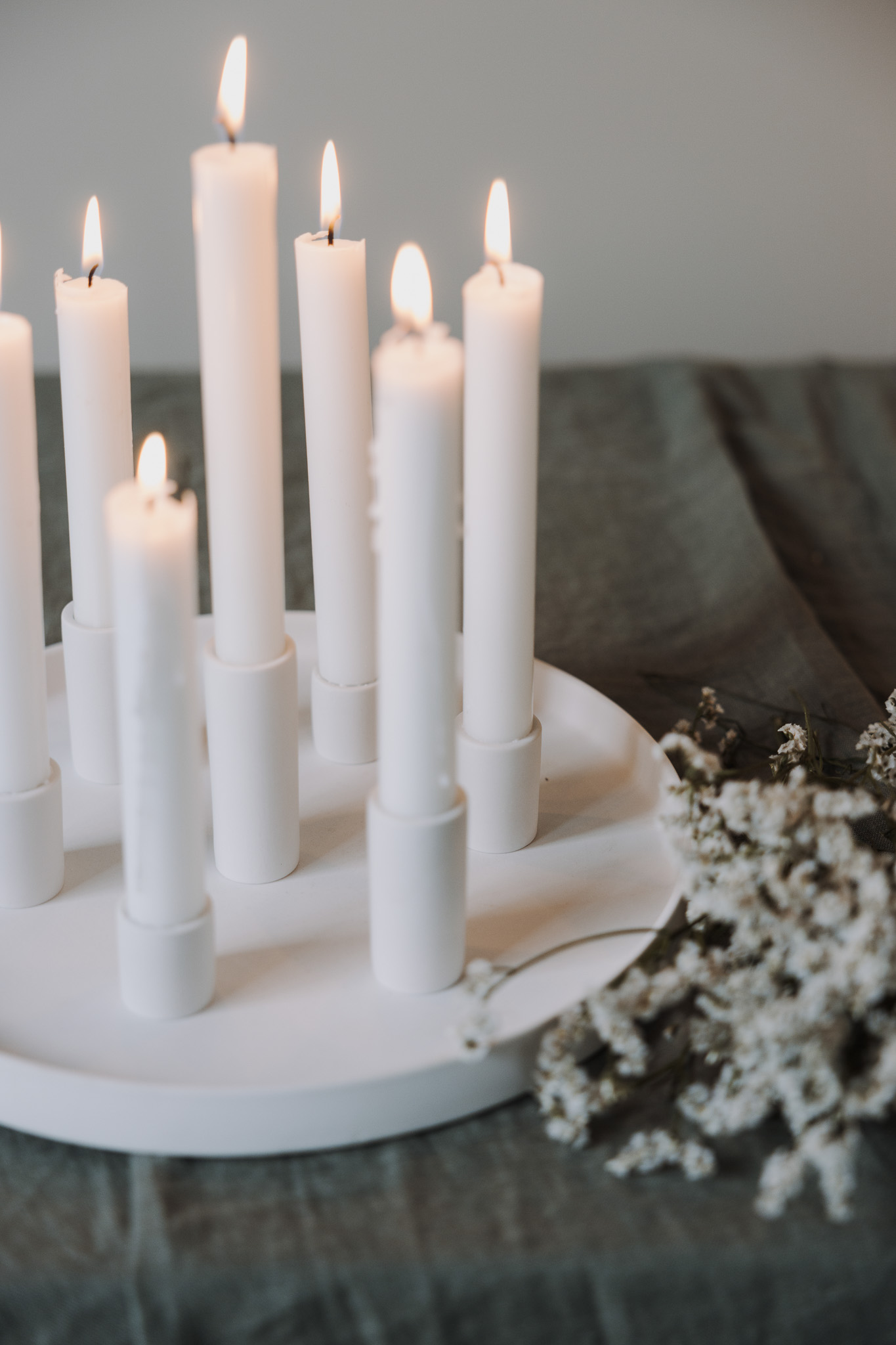 Lingsberg Advent Candle Holder - Candle Holder - White - Ø 29 cm - 16