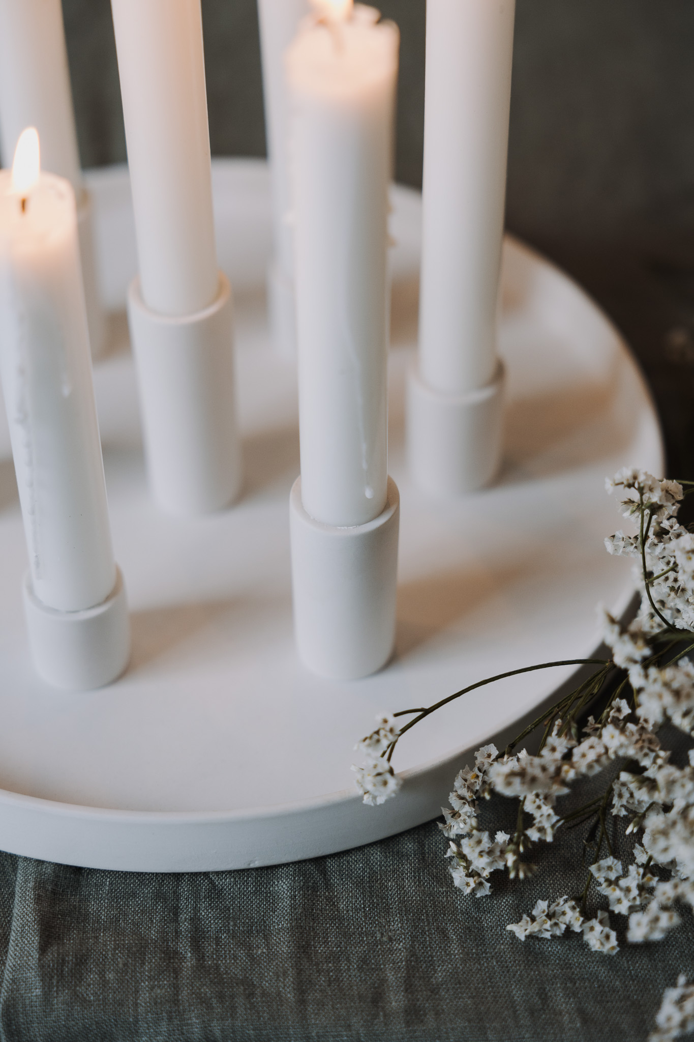 Lingsberg Advent Candle Holder - Candle Holder - White - Ø 29 cm - 14