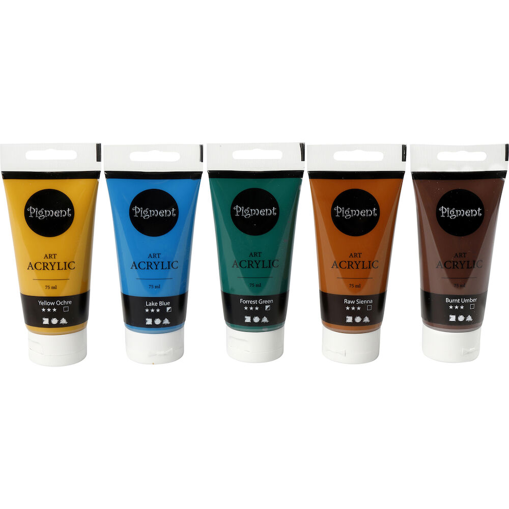 Akrylfärg Pigment natur 5x75ml