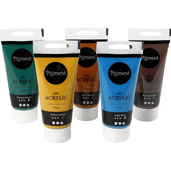 Akrylfärg Pigment natur 5x75ml