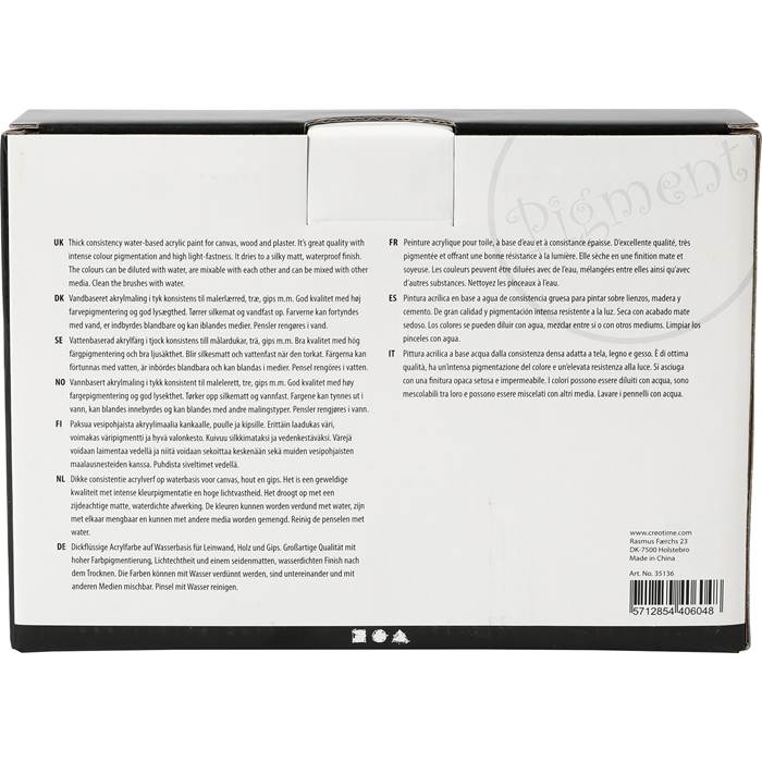Akrylfärg Pigment natur 5x75ml - 4