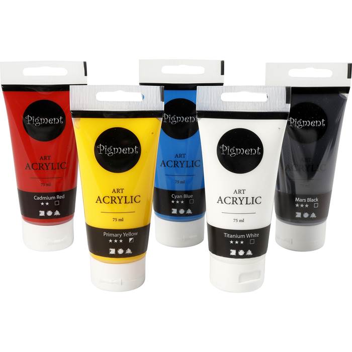 Akrylfärg Pigment mix 5x75ml - 2