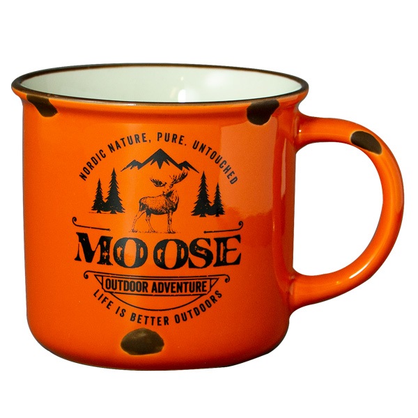 Mugg Stengods Moose Outdoor Adventure Orange