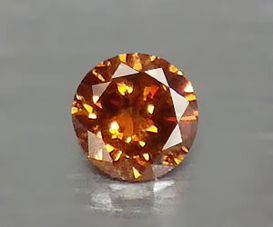 Diamante rojo anaranjado genuino redondo natural muy raro de 1,7 mm