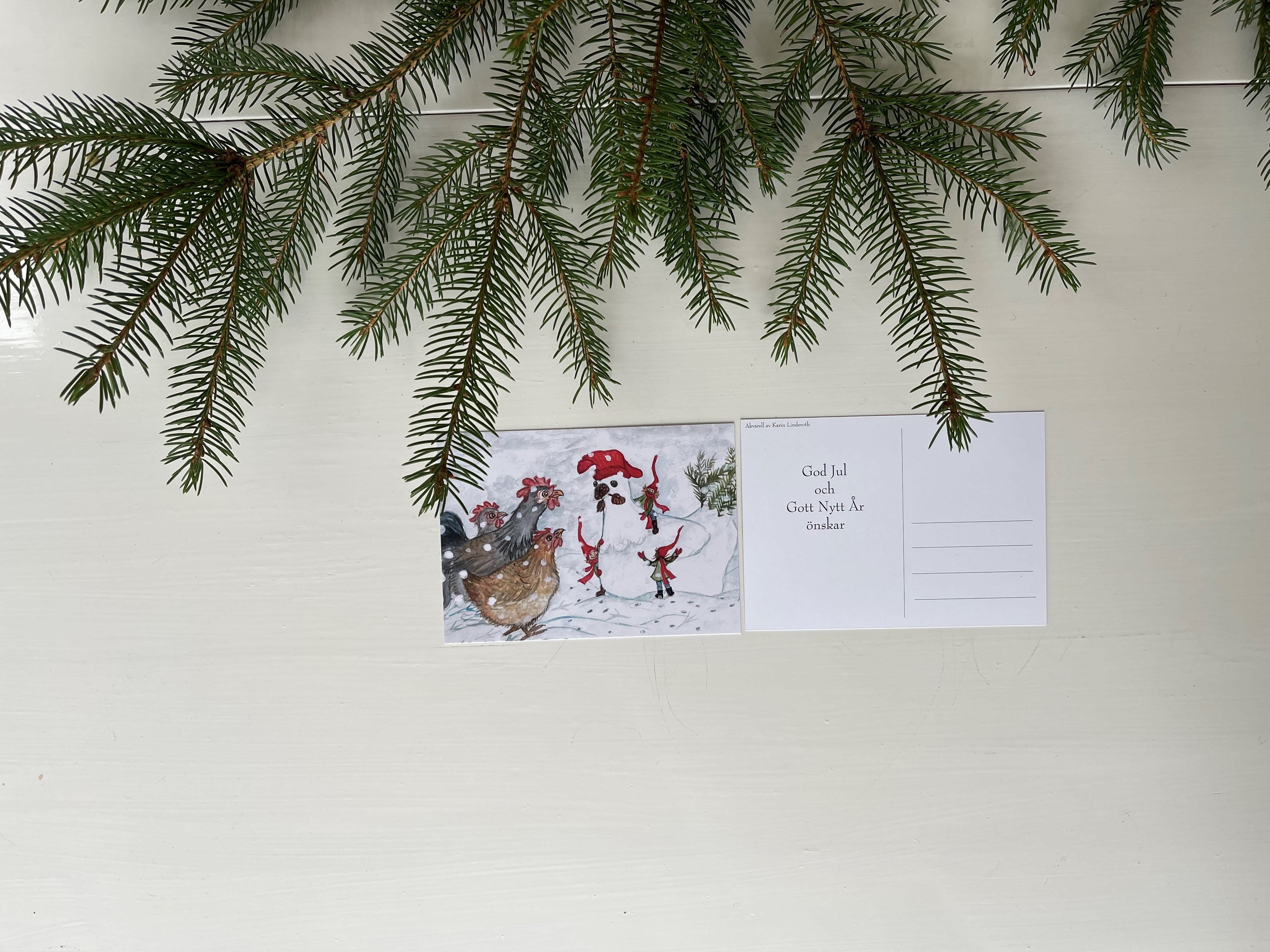 Julkort "Snöhönan" - 2
