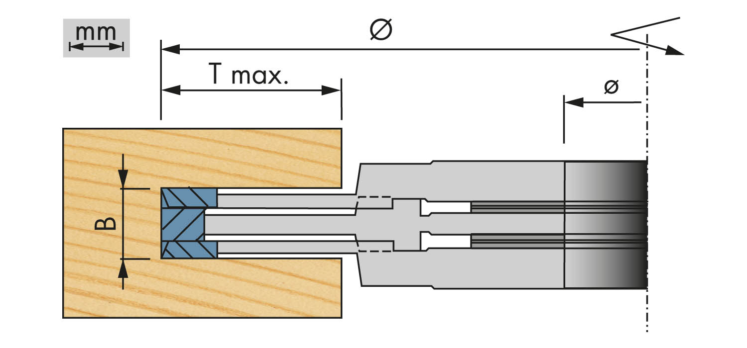 Utbyggnadsfräs, HW Ø 160 mm, B = 6 mm, passar till 04.2.099 - 2