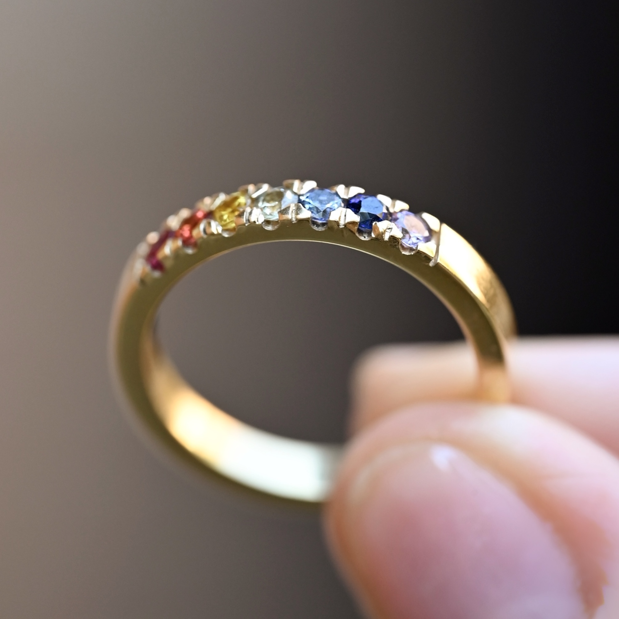 Ring Greta handgjord rubin safirer guld 18 karat - 2