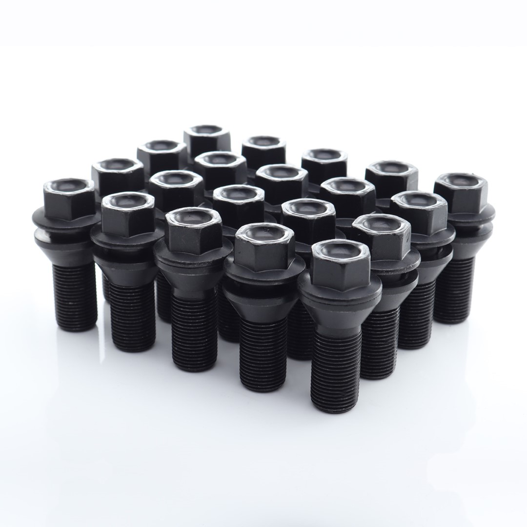 Hjulbult med lös kona M15x1,25 Svarta 20st - 2