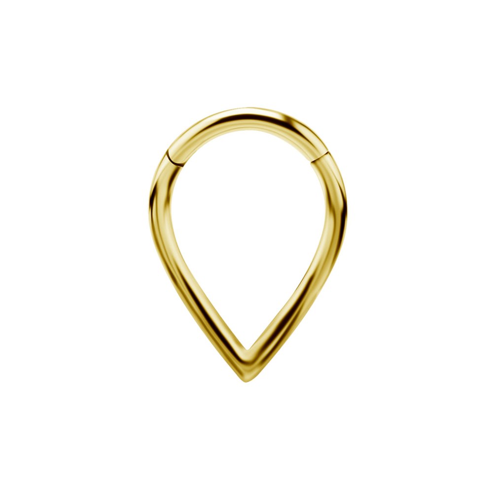 Oval clicker i guld och kirurgiskt stål till smiley, helix eller din örpiercing i örsnibben