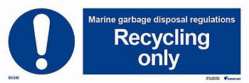 IMO-sign "Marine garbage dispsosal regulations - recycling only" 